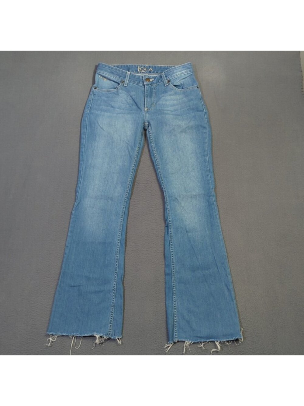 Kimes Ranch Jeans Women's 4x34 Fits 29x30 Blue Lola Trouser Flare Leg Raw Hem - Picture 2 of 13